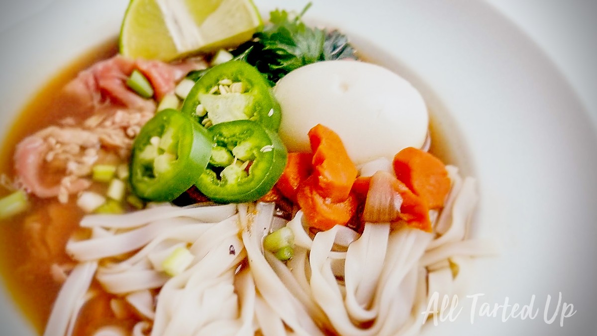 Vietnamese Pho with Beef and Noodles