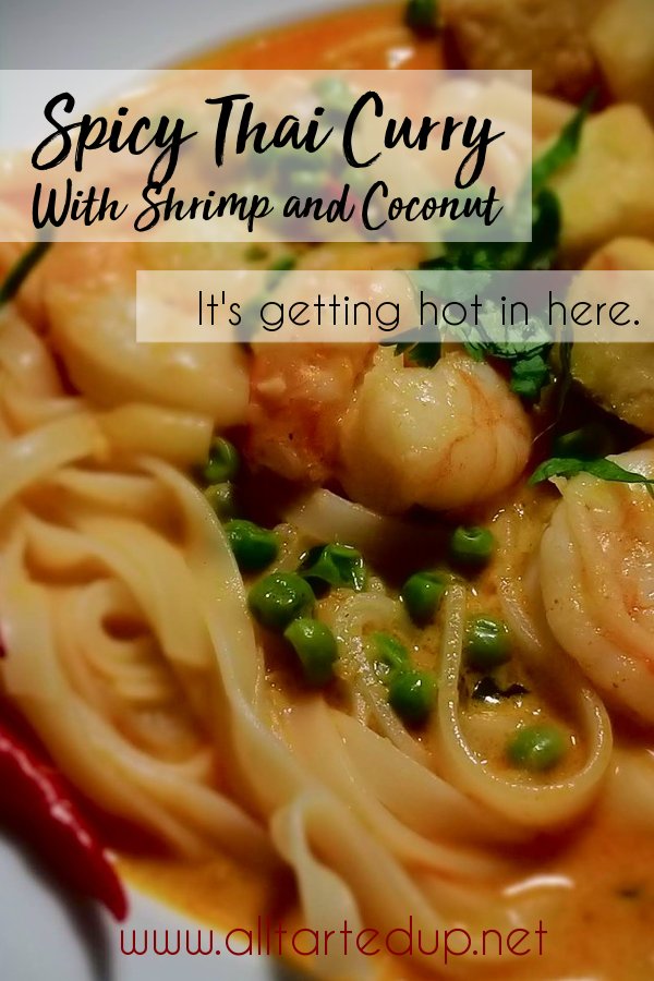 Spicy Thai curry with coconut and shrimp