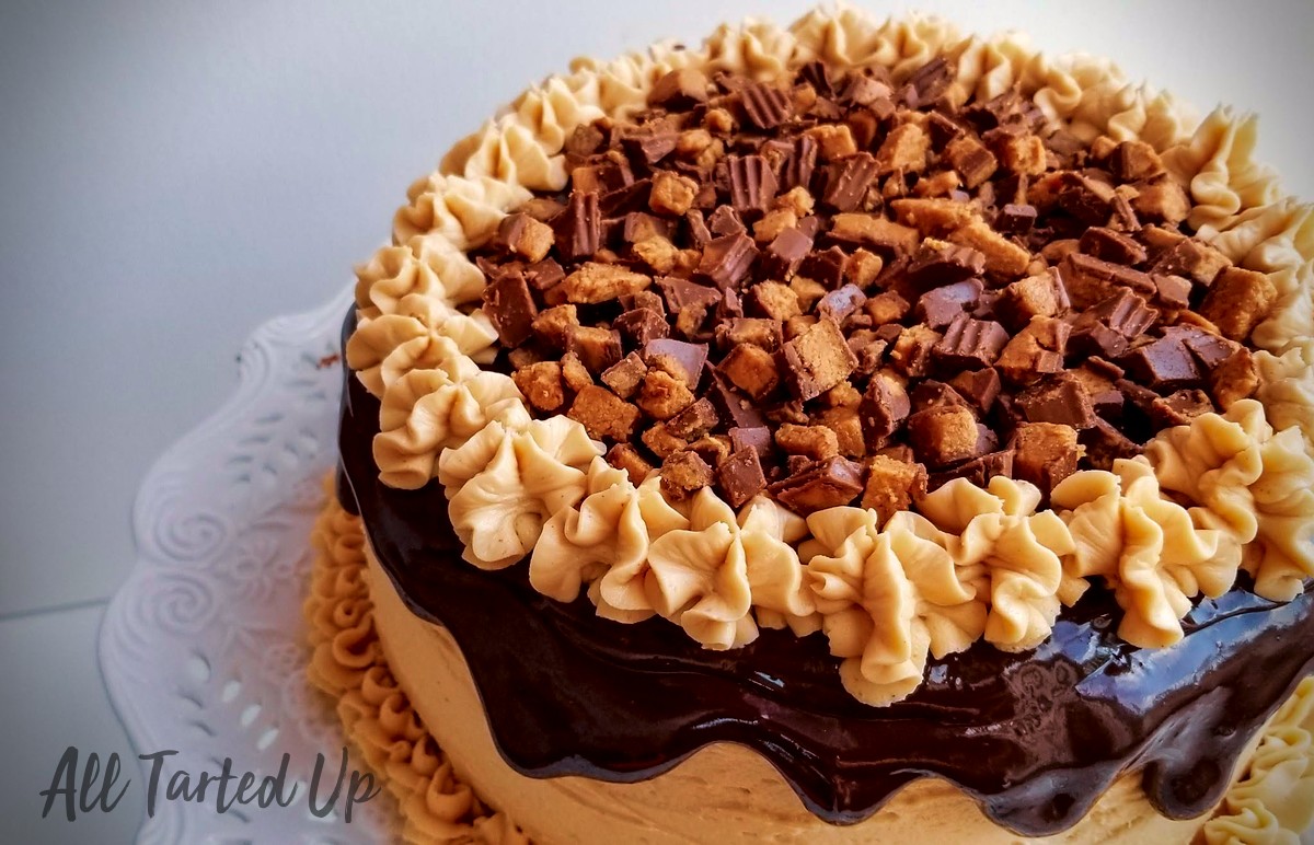 Dark Chocolate Cake with Peanut Buttery Buttercream