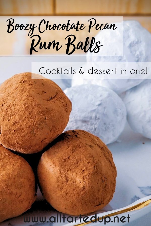 Boozy Chocolate Pecan Rum Balls - Rum balls: those sweet, spicy, boozy little balls, of happiness.  By our powers combined, these rum balls are a cocktail and a dessert rolled into one!